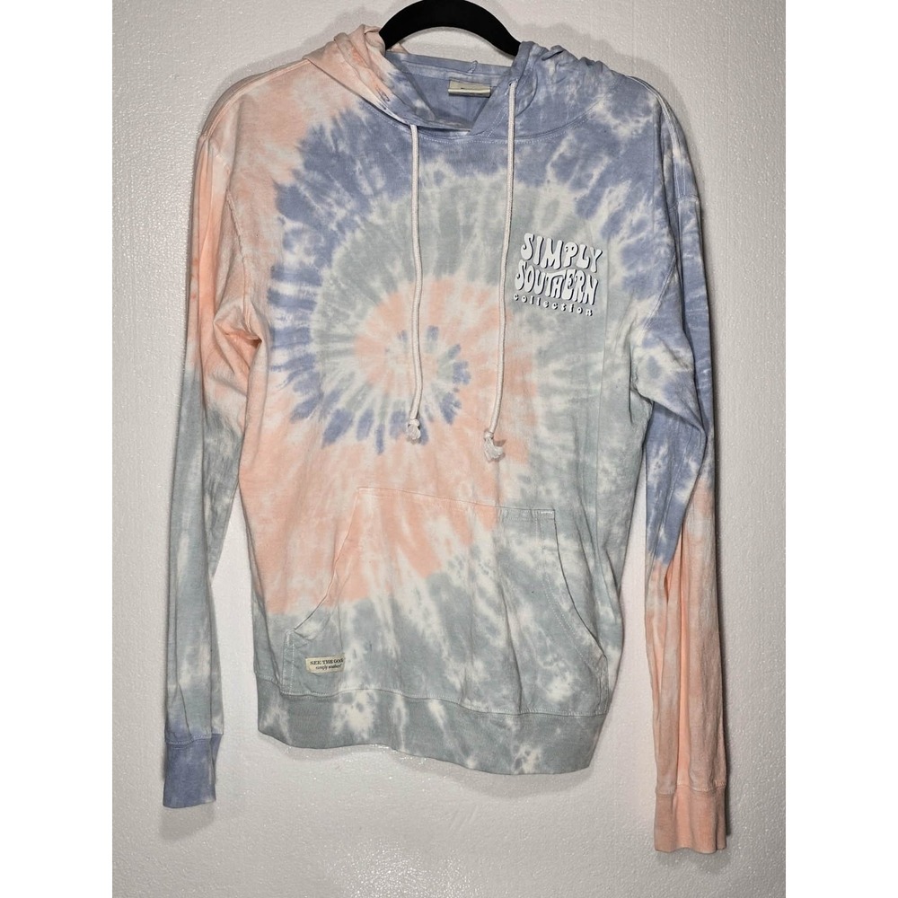 Simply Southern GUC Tie Dye Hoodie Womens M Cozy‎ Boho Casual 🌈